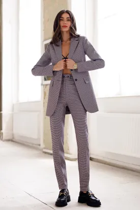 Purple Houndstooth Single Breasted 2-Piece Suit