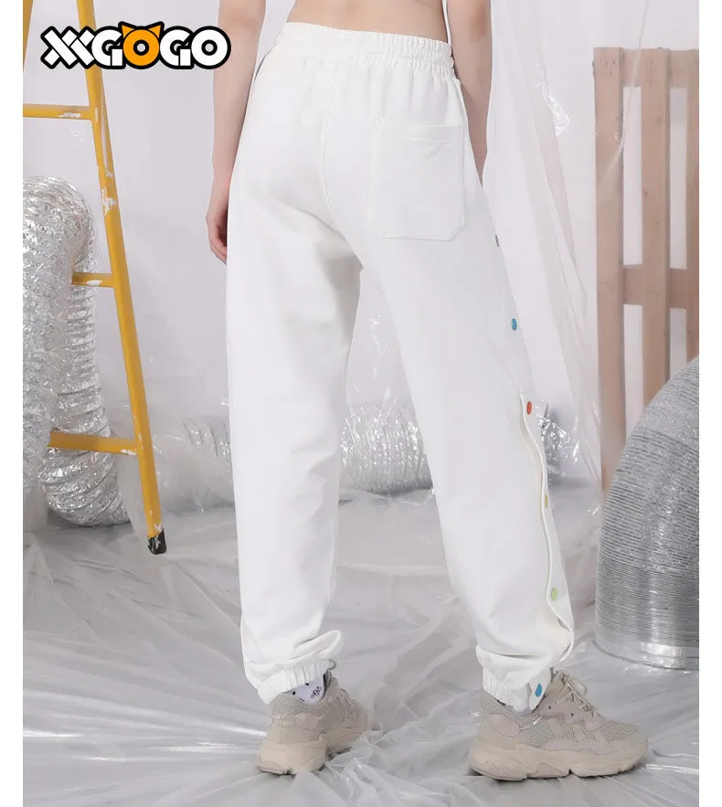 Rainbow Breasted Heart Label Jogger Pants
