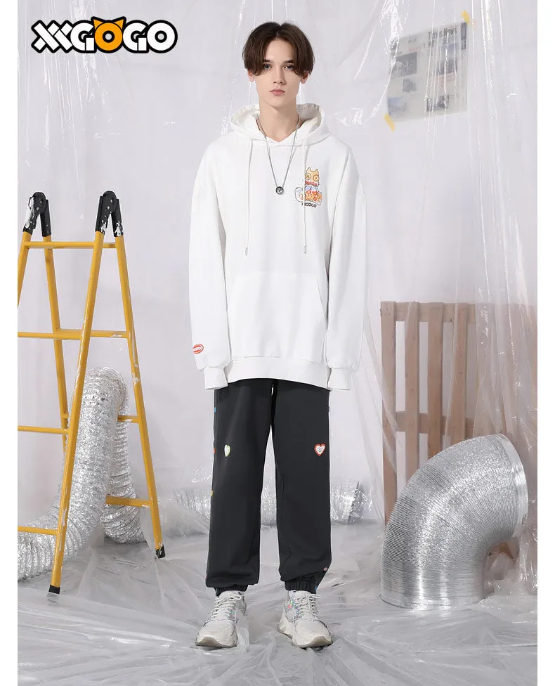 Rainbow Breasted Heart Label Jogger Pants