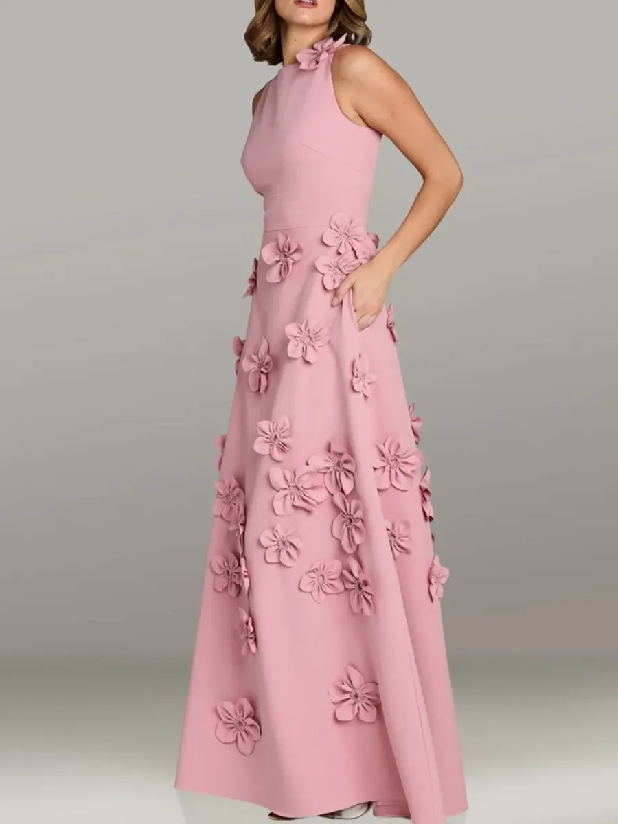Romantic Sleeveless Rose Dress