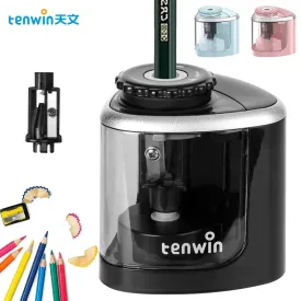 Safe Electric Auto Pencil Sharpener with Helical Steel Blade