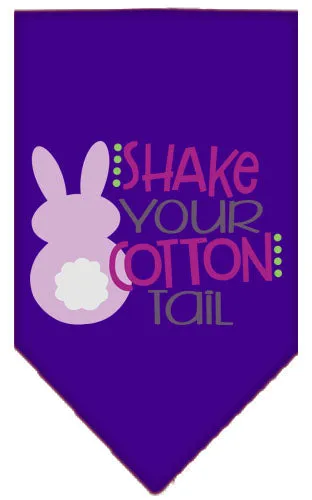 Shake Your Cotton Tail Screen Print Pet Bandana Purple Large