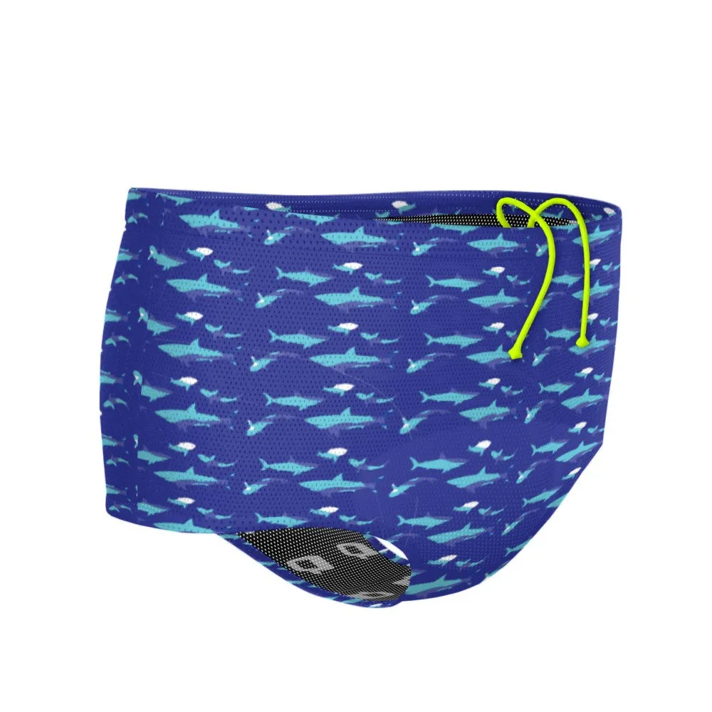 Shark Blue Mesh Drag Swimsuit
