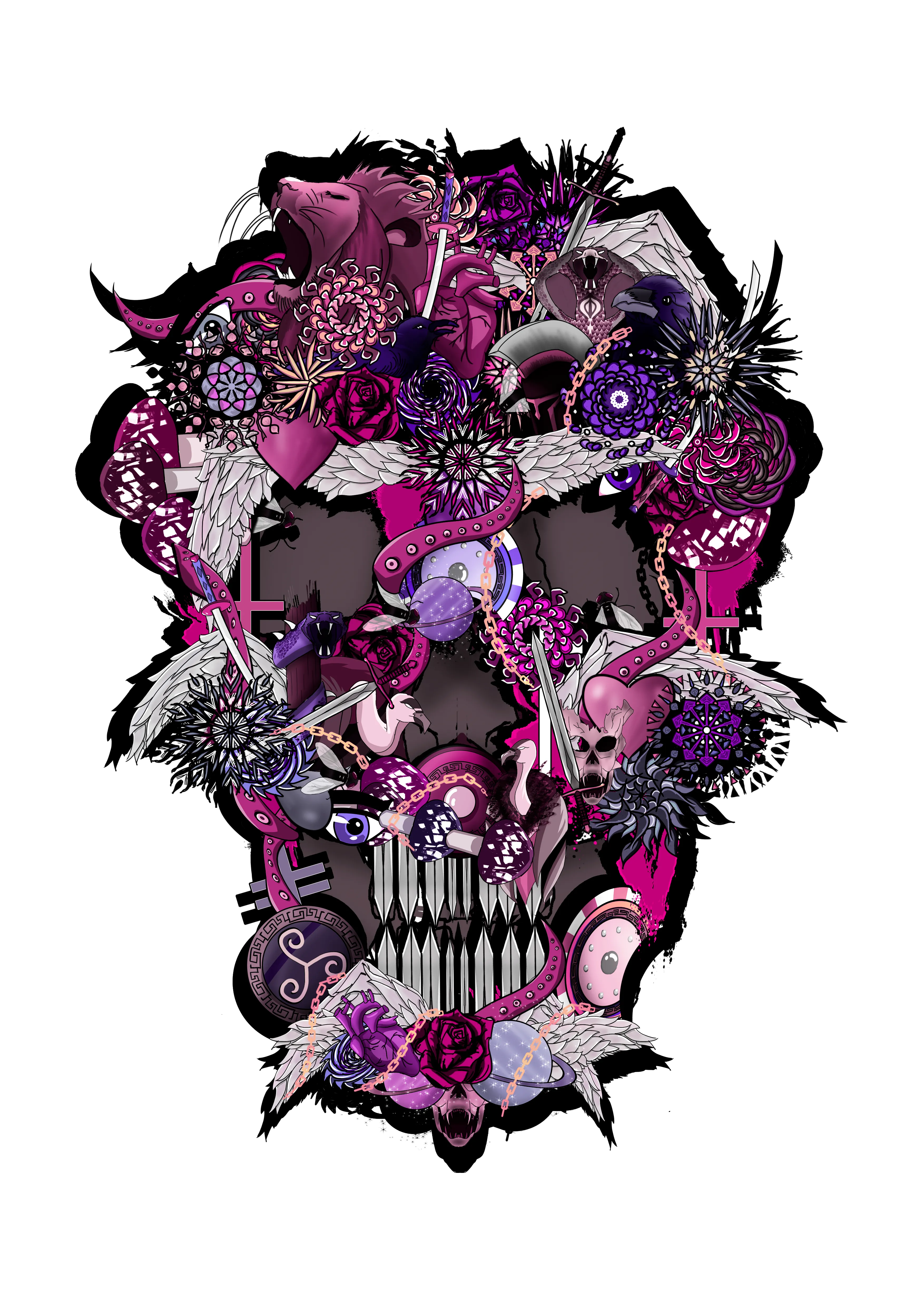 Skull Phantom by Phantom illustrations T-Shirt
