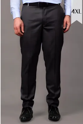 Smoke Black Checked Formal Trousers