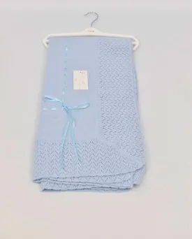 Spanish Baby Knitted Blanket- Blue
