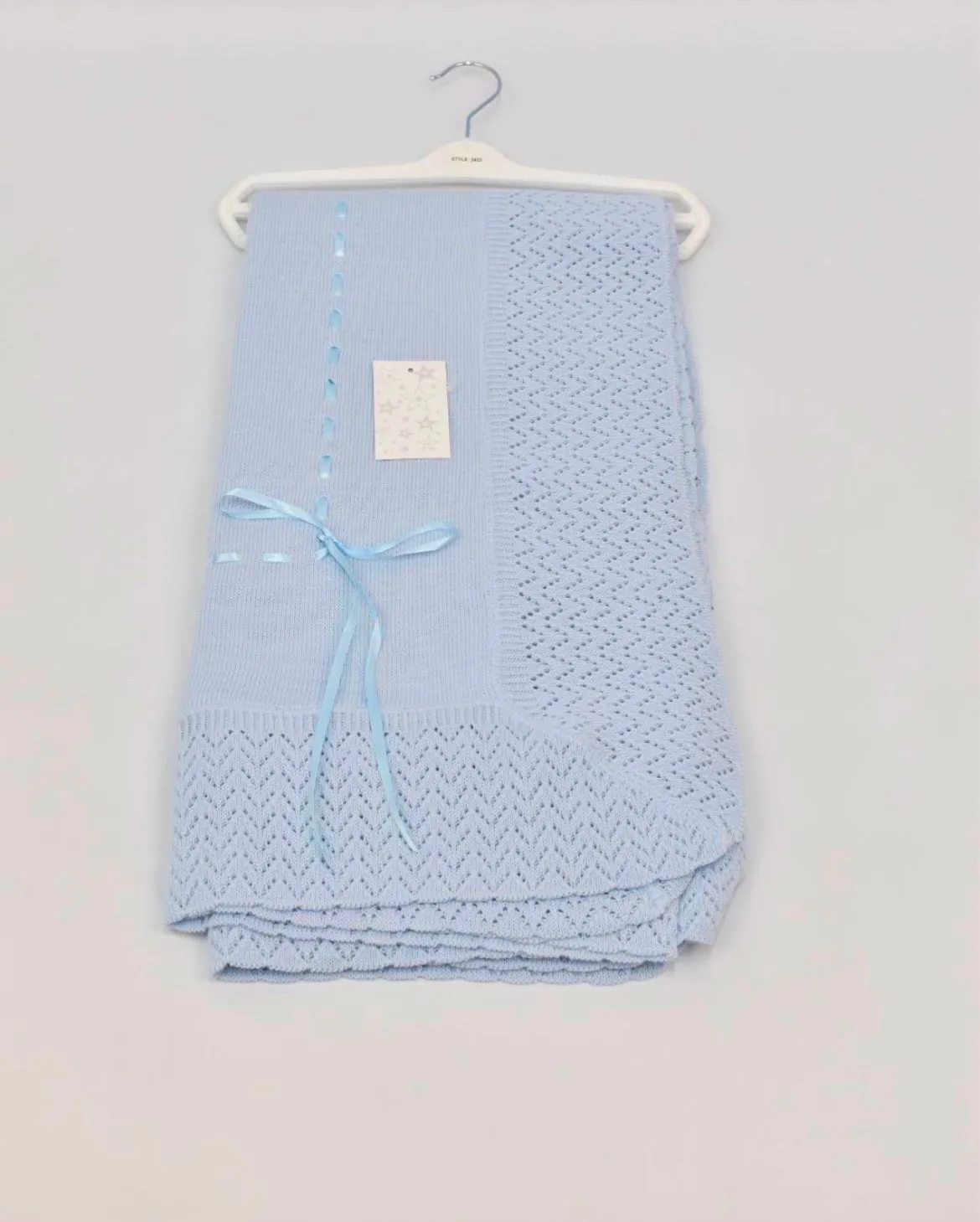 Spanish Baby Knitted Blanket- Blue