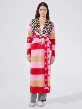 Tiger Stripe Cotton Jacquard Duster Pink