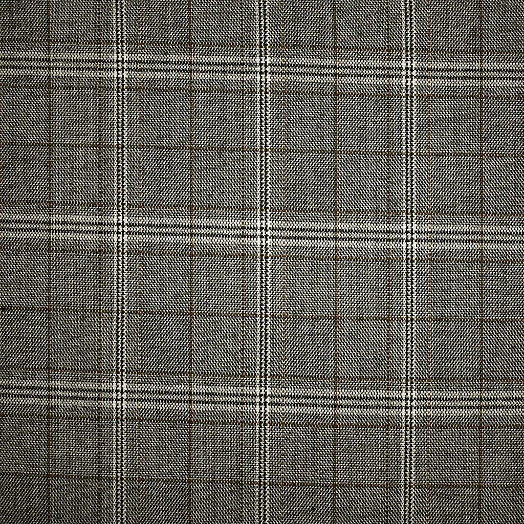 Tonal Glen Plaid Stretch Gabardine Suiting Black/Natural