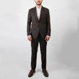 Tonal Glen Plaid Wool Suit - Brown