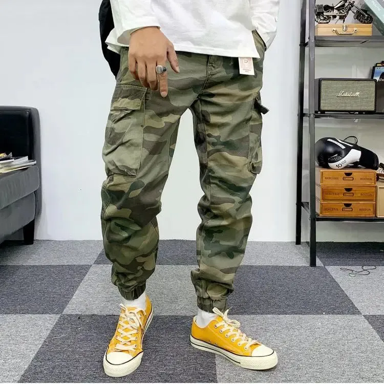 Vintage Street Wild Cargo Pants  Zipper Pockets Cotton