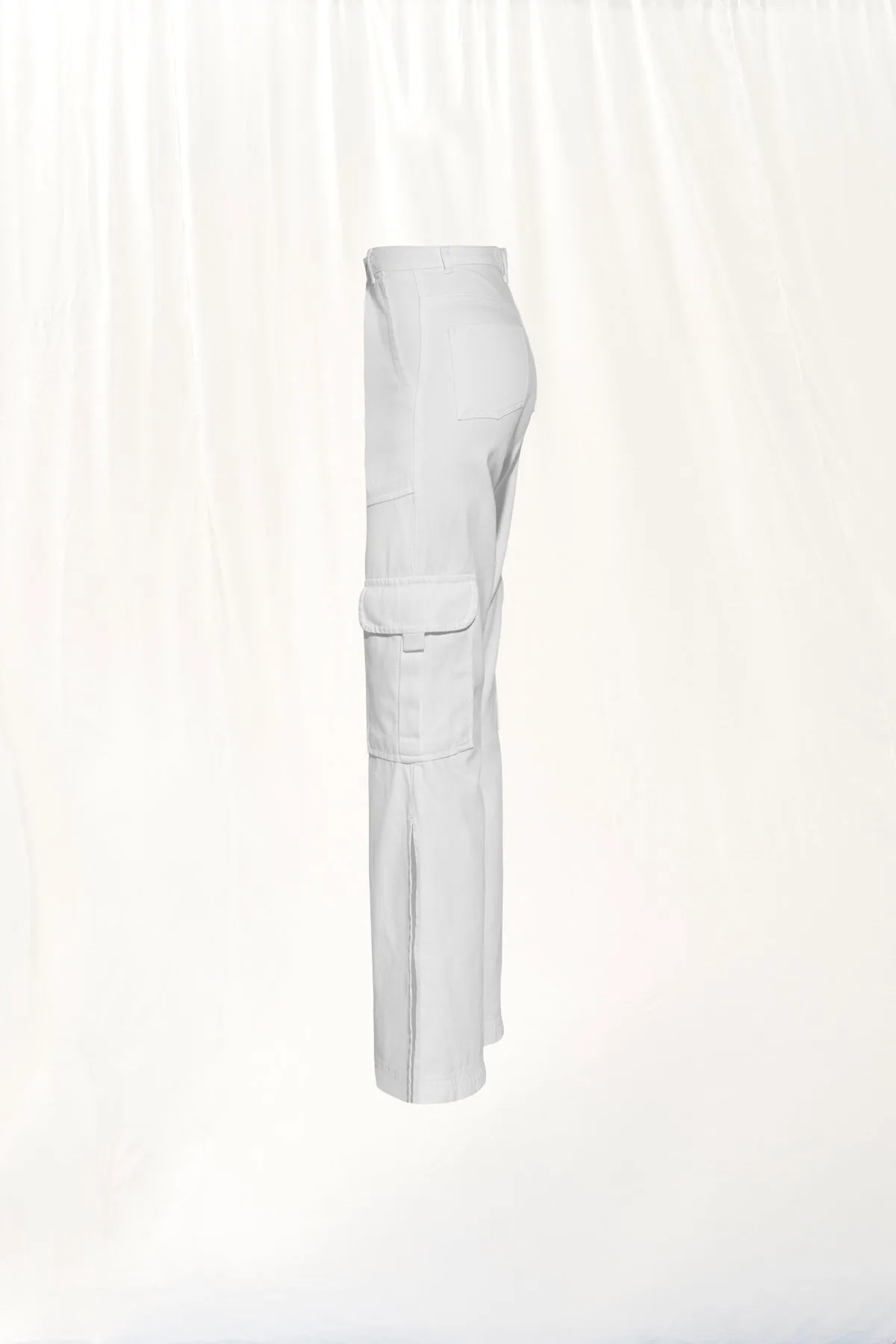 White Flare Denim Trousers 17352
