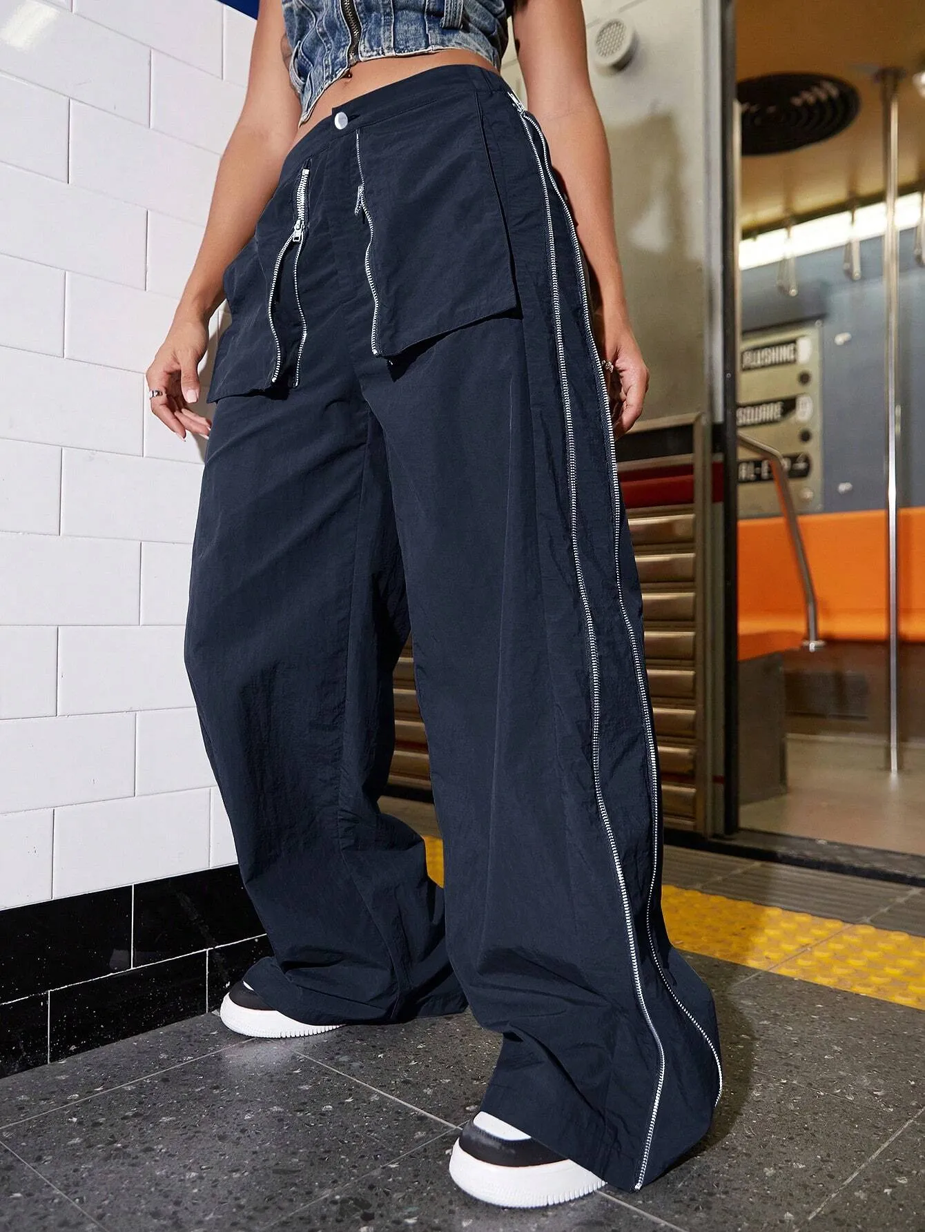 Wide Length Trendy Cargo Pants