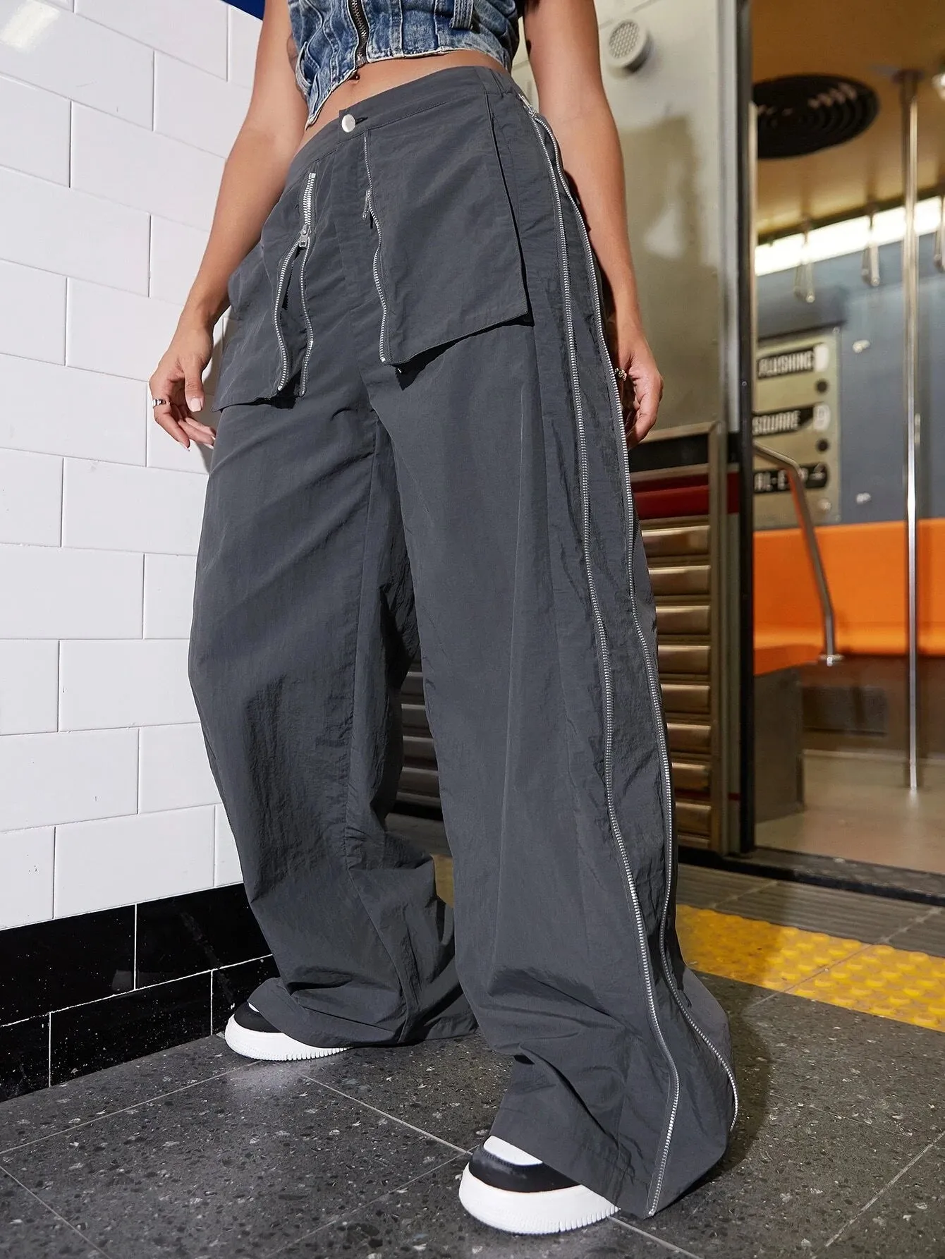 Wide Length Trendy Cargo Pants