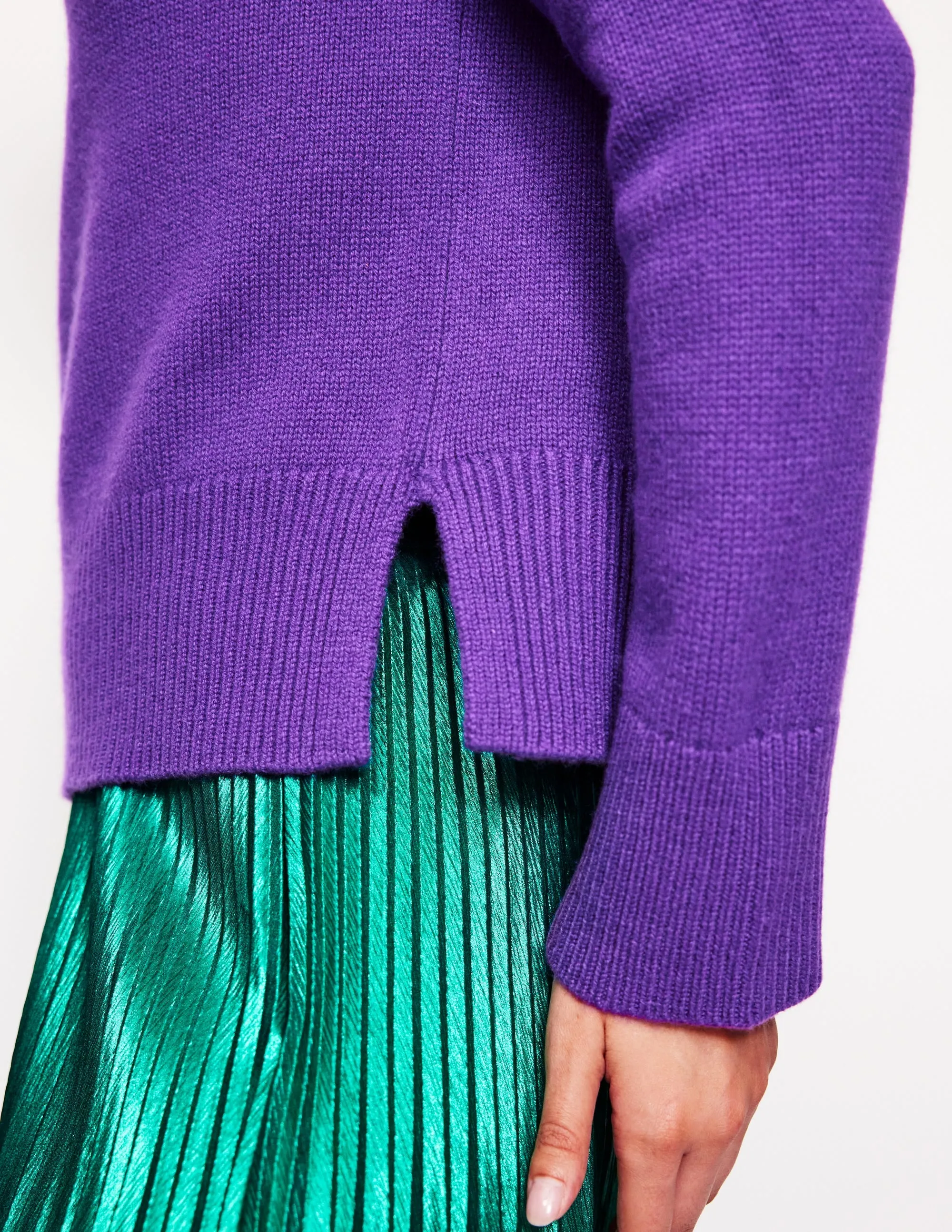 Wide Sleeve Cashmere Jumper-Ameythyst Purple