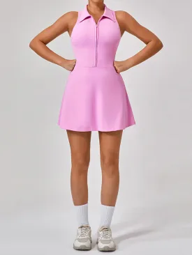 Women Summer Mini Romper Dress Workout Tennis Active Sports Athleisure Outfits Built in Shorts