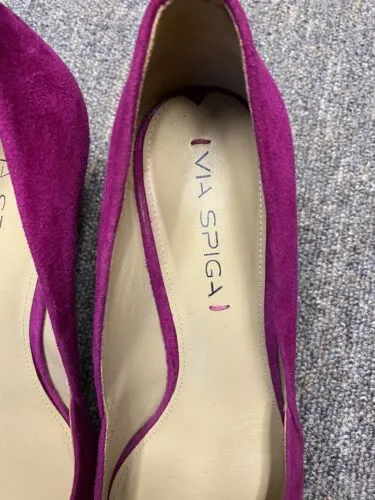 Women's VIA SPIGA Carola Fuschia Suede Pointed Toe Pumps  Sz: 7.5 ❤️