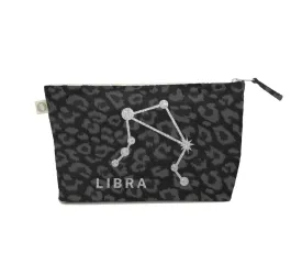 Zodiac Black Leopard Large Makeup Bag  - Libra